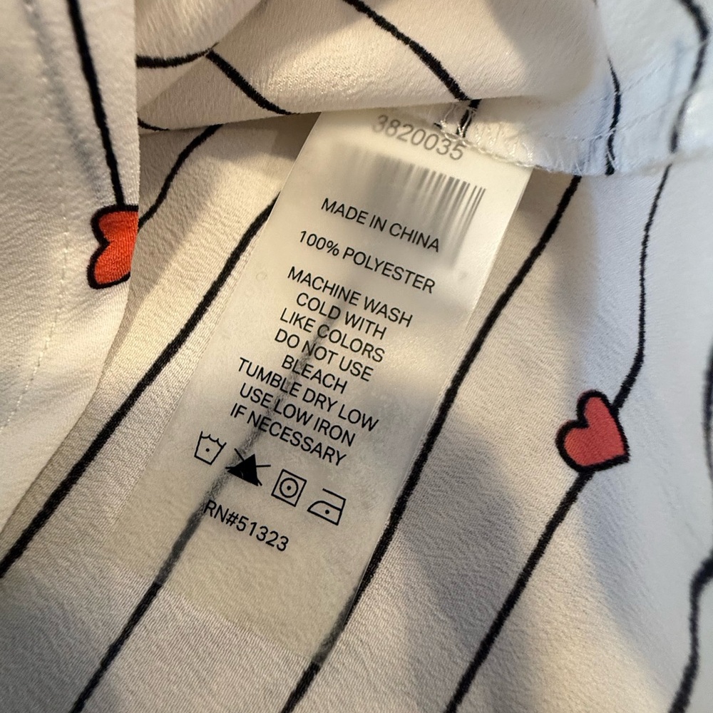 Court & Rowe heart striped ruffled button up top SZ XXS - Picture 7 of 12